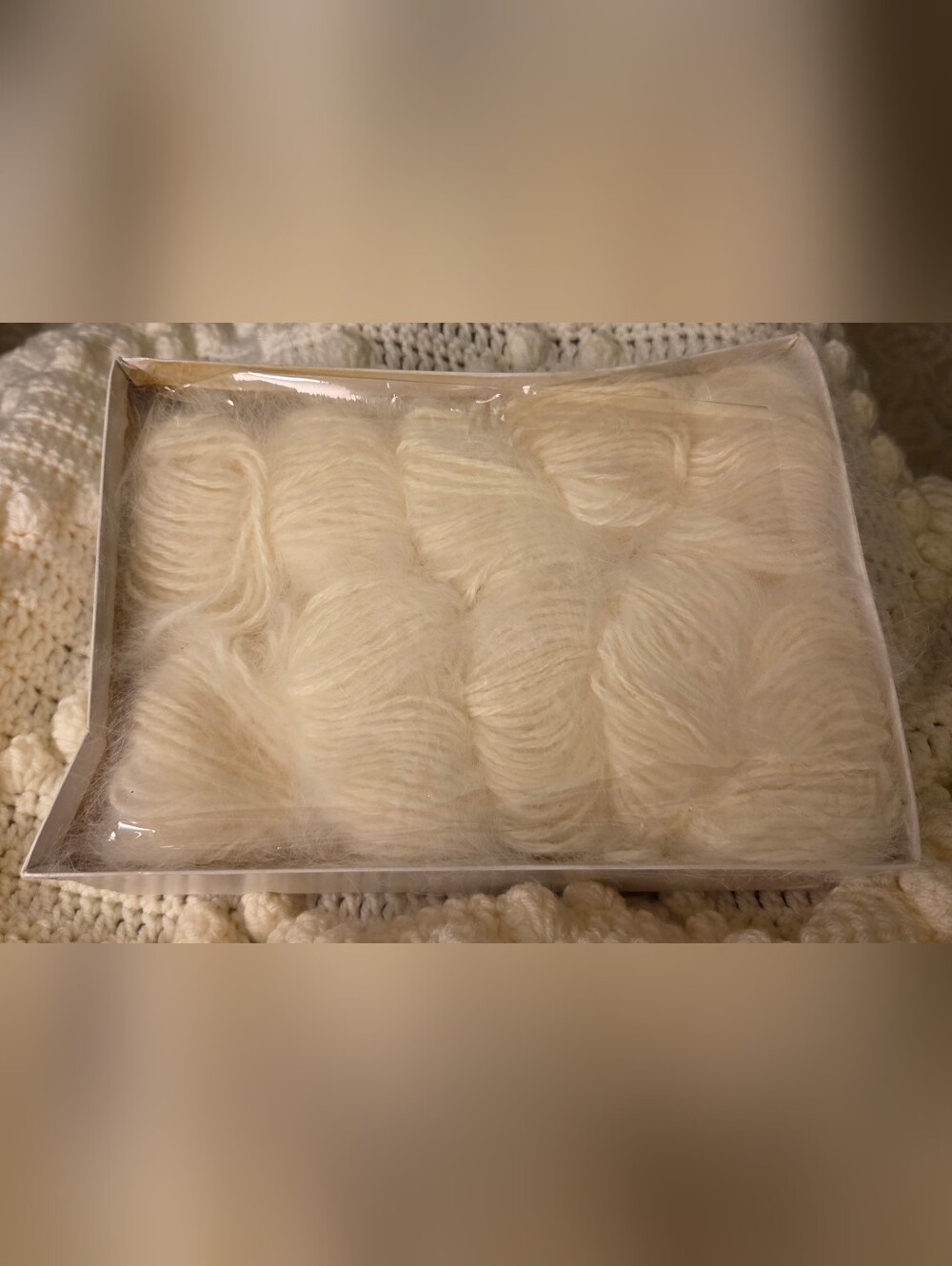 NEW VINTAGE SUPER 100% French ANGORA RABBIT KNITTING YARN 10 BALLS ORIGINAL BOX